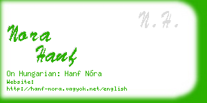 nora hanf business card
